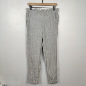 J. Crew 770 Straight Fit Linen Pants Mens 30x32 Gray Beige Beachy‎ Preppy Office